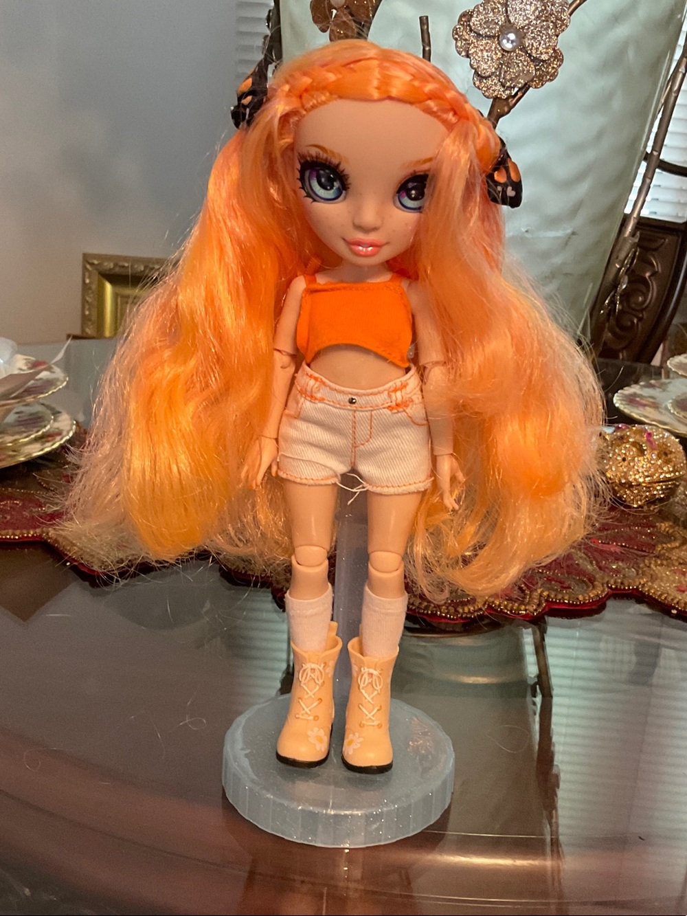 Rainbow Orange-Accented Fashion Doll with Long Orange Hair